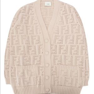 Fendi Kids FF Motif V-Neck Cardigan